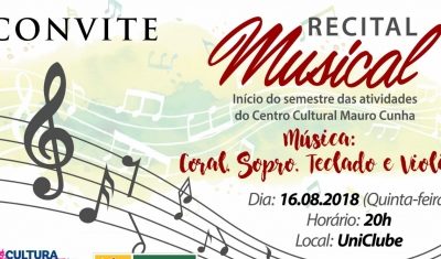 Centro Cultural Mauro Cunha de Gurupi inicia atividades com Recital Musical
